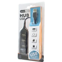 HUB USB 4 PORTAS HARDLINE PRETO